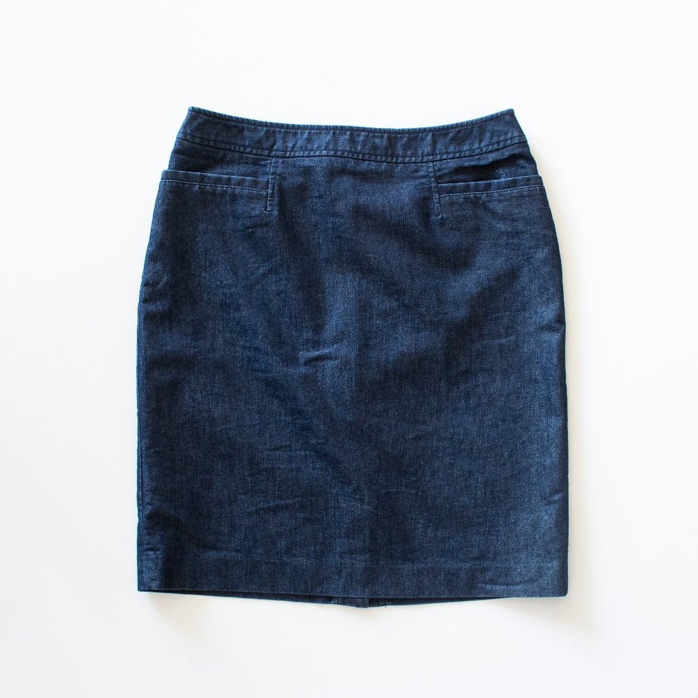 Halogen Denim Jean Pencil Skirt Dark Wash Size 6